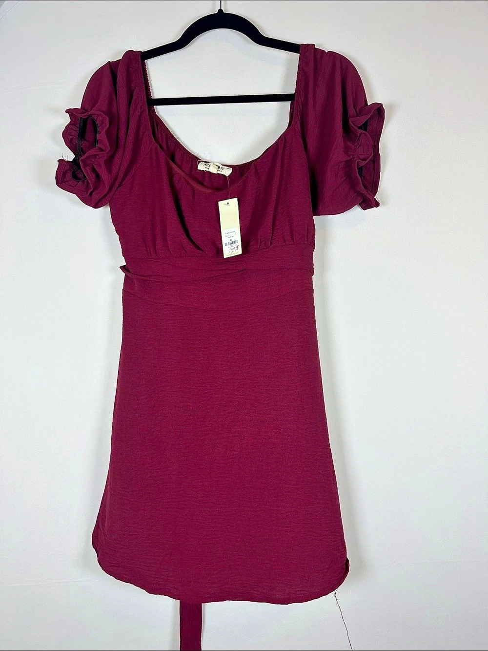 Francesca's Burgundy Ruched Mini Dress XL NWT Bodycon Cocktail Wine Red